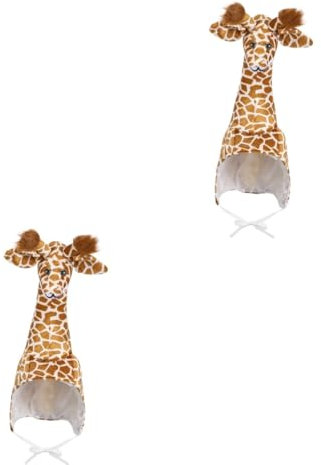 Vaguelly 2 Stücke Die Giraffe Inspiriert Hut Tier Kostüm Kappe Dehnbar Und Bequem Für Spielen Und