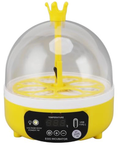 8-Eier-Inkubator, Brutapparate für Bruteier, Mini-Eierbrutapparate mit Automatischer Temperatur- und Feuchtigkeitskontrolle, Geflügel-Inkubator für Bruthühner, Wachteln, Enten,