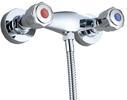 Válvula mezcladora de agua para ducha, mezclador de ducha de doble control, grifo mezclador de cobre con doble control para el hogar, hotel, apartamento y dormitorio