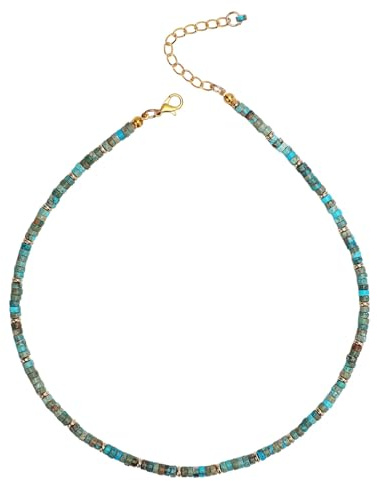 Shell Choker Halsband, Beaded Choker Halsband Surfer Beach Halsband Beach Shell Halsband för Kvinnor Sommarsmycken (Teal)