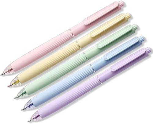 5 Piezas Bolígrafos de Colores Pastel, 5 Colores, boligrafos bonitos,Bolígrafo de Gel Multicolor de 0,5 mm Ideal para Papelería y Escuela, Universidad y Oficina