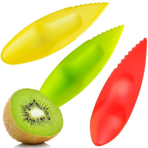 15 Stück Kiwi Löffel Spoon,Peeler Cutter Kunststoff,Kiwi Kunststoff Obst Peeler Cutter,kunststoff Löffel für Kiwis,Grapefruits,Passionsfrüchte,Küche Zubehör (Mehrere Farben)