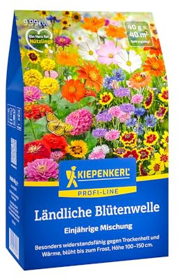 Kiepenkerl Profi-Line Blumensamen-Mischung Ländliche Blütenwelle 1078270 - widerstandsfähige Blumenmischung gegen Trockenheit & Wärme - Wildblumensamen, Blumenwiese