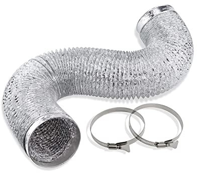 Ventilationsslang Kanalluftsystem Luftkonditionering-4 tums kanalventilationsslang Torktumlare Ventilationsslang Flexibel aluminiumfolie Icke-isolerande tejp 2 klämrör Flexibel kanal