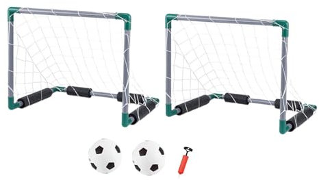 Dickly Inflatable Pool Soccer Goal Post Net with Ball, Football Goal Water Polo Portable Training Game and Family Gatherings Floating Swimming Interactive Game Toy for Kids/Adults, Double