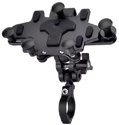 Soporte De Navegación para Teléfono Móvil con Ajuste Giratorio De Aleación Mejorado 2024 Soporte Amortiguador para Motocicleta Y Bicicleta. Soporte navegación(H99 Black)