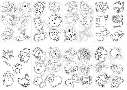 PIXZCSA Vibrant Shrinkable Sheets for DIY Art Projects Kids Crafting and Unique Keychain Fun and Creativity Shrinkable Film with Pattern for Crafts Bonus DIY, 8 Pieces Animal, 14.5x20CM