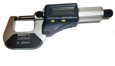 BORLETTI Micrometro millesimale elettronico digitale per esterni - Campo Di Misurca 0-25 Mm