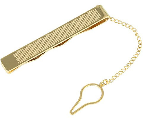 DonDon Herren Krawattenklammer Krawattennadel – Gold Gemustert