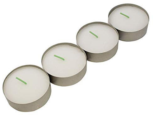 EWA - Kerzen Maxi Teelichter weiß mit Metallhülle 4 Stück/Pack ca. (ØxH) 57 x 23 mm