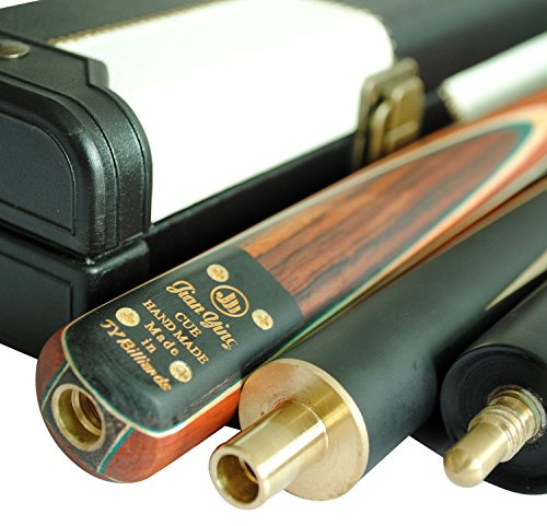 Jian Ying Handmade 57 inch 3/4 Snooker Cue Kit 5-Face Splice 9.5mm Tip Ash Shaft with Leather Case Pool Billiard Cue Stick Sets (T3SC69 57 9.5mm)