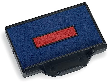 Ersatzkissen 6/56 tinte für Selbstfärbestempel Trodat Metal Line 5204-5460 - 5558PL - 55510PL 5466PL - 6 Farben wählbar (6/56/2 - zweifarbig Blau/rot)