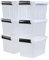 Yesdate Set of 6 Plastic Storage Box, Clear Storage Latch Box with Lid, 7 Litre