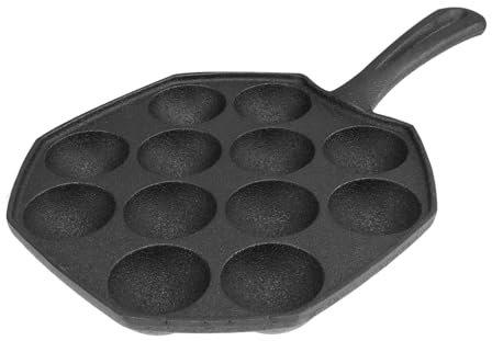 KICHOUSE Poêle Fonte Cavités Antiadésive Pour Boulettes De Poulpe Et Aebleskiver Moule à Pâtisserie Résistant Chaleur Pour Cuisine Maison