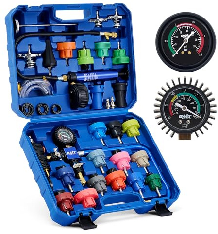 Orion Motor Tech Coolant Pressure Tester Kit, 33pc Master Coolant Vacuum Refill Kit with 23 Radiator Adapters, Radiator Cooling System Pressure Tester Kit with Vacuum Pump Vacuum Purge & Refill Tool
