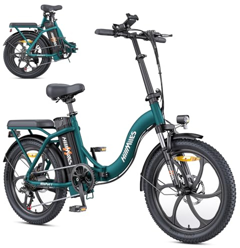HillMiles MilePort 1 Elektrofahrrad Für Erwachsene, 250W Klappbares Elektrofahrrad Mit 36V 13AH Abnehmbarem Akku, Geschwindigkeit 25KM/H und Reichweite 100KM, 20„ * 3.0“ Fetter Reifen