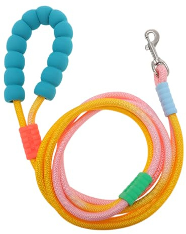 CAPASTEC Guinzaglio Mani Libere per Cani, Guinzaglio Regolabile a Tracolla, Guinzaglio per Jogging, Guinzaglio per Addestramento Cani, con Antiesplosione, Manico in Spugna, Giallo Rosa Blu