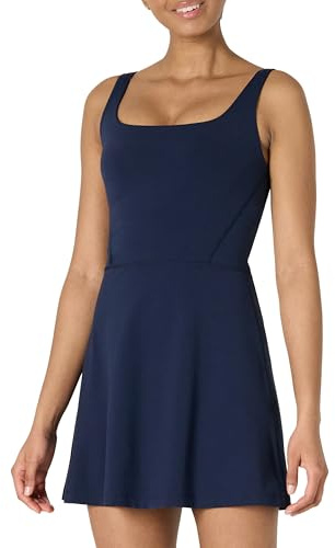 Amazon Essentials Abito Tecnico da Tennis Lungo in FormFlex Morbidissimo Donna, Blu Marino, S