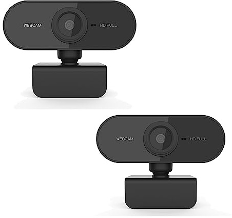 DCDCD Cámara Web Full HD de 1080P con micrófono, cámaras de vídeo con Enchufe USB for PC, Ordenador portátil, Conferencia de Escritorio(2PCS Webcam)