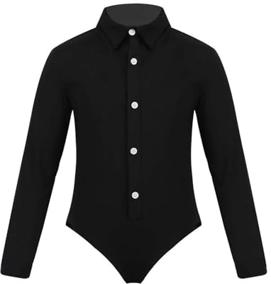 Linyuir Jungenkind Turnanzug Balttshirt Für Lateinischen Tanz Jazz Tanzanzug Für Kunstlaufen Salsa Und Tangokostüm Tanzkörperanzug Anzug Hochzeit Jahre Schwarz 134-140