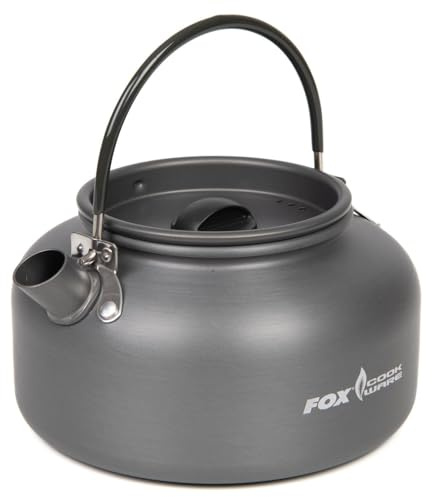 Fox Cookware 0.9L Kettle Carp Fishing Kettle | Lightweight Hard Anodized Aluminum | Folding Handle | Mesh Drawstring Carry Bag | Code CCW038
