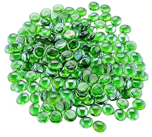 ARSUK Kiesel, gerundete Dekorsteine, für Vasen und Dekoration, Marbles, Glasmurmeln, Wohnaccessoires & Dekoartikel 170-180pcs (0.955kg) (Grün)