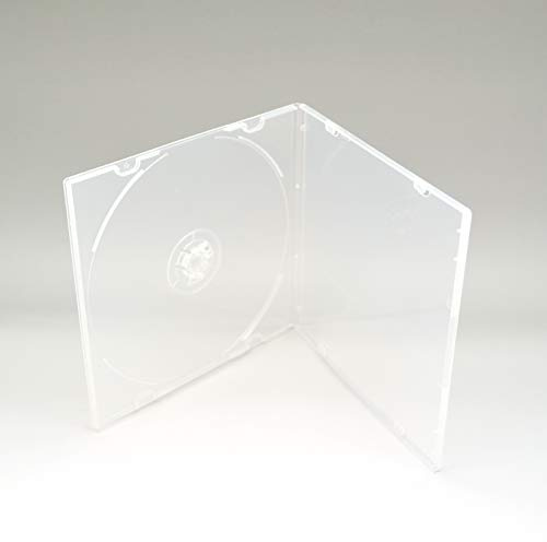 Maxtek 5.2mm CD Case, Slim Single Clear PP Poly Plastic Cases with Outer Sleeve, 100 Pack.