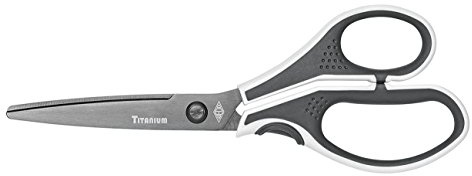 Wedo 9865 sax av rostfritt stål Cut-it (titanbeläggning ergonomisk mjuk beröring) grå/vit 21 cm grau/weiß