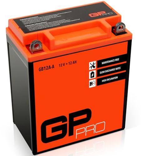 GP-PRO GB12A-A 12V 12Ah GEL Starter Battery (similar to YB12A-A / 51211) (Maintenance-free / Sealed) Motorcycle Accumulator