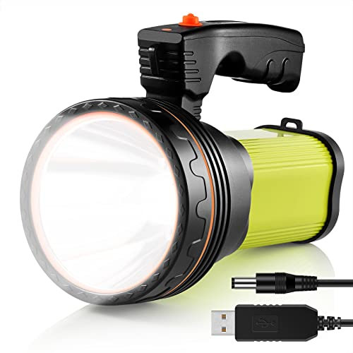 AF-WAN Lampe de Poche Lampe Torche Rechargeable 6000 lumens Puissante Portable Lampe Super lumineuse 9000 mAh Projecteur LED Rechargeable Pour Randonnée Camping