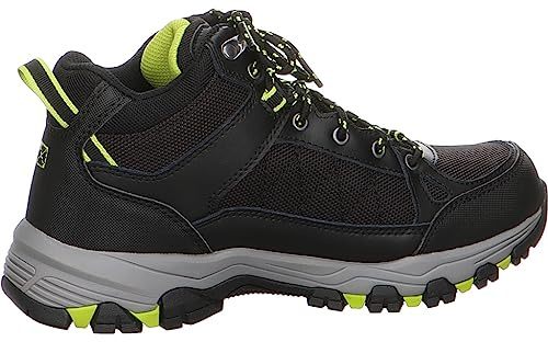 Skechers Men's Selmen Melano Hiking Boot, Black Leather W Synthetic Mesh, 9 UK