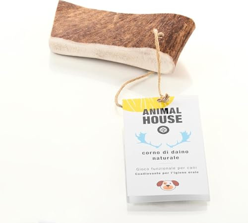Animal House Corna di Daino per Cani, Masticativo Naturale al 100%, Rafforza Igiene Orale, Resistenti e Duraturi, Disponibili in tutte le taglie (S)