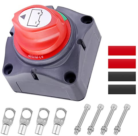 Interruttore Stacca Batteria 12V-48V, Interruttore di Separazione per Batteria, Interruttore Batteria, Interruttore Isolatore Batteria 12V 275 Amp per Auto, Camion, Barca, Roulotte, UTV (ON/OFF)
