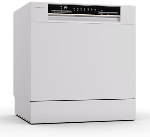 Klarstein Table Top Dishwasher, 8 Place Setting Mini Dishwasher, Quiet Operation Countertop Dishwasher w/ 6 Washing Programs, Compact Tabletop Dishwasher, Easy To Install Homes/Office Small Dishwasher