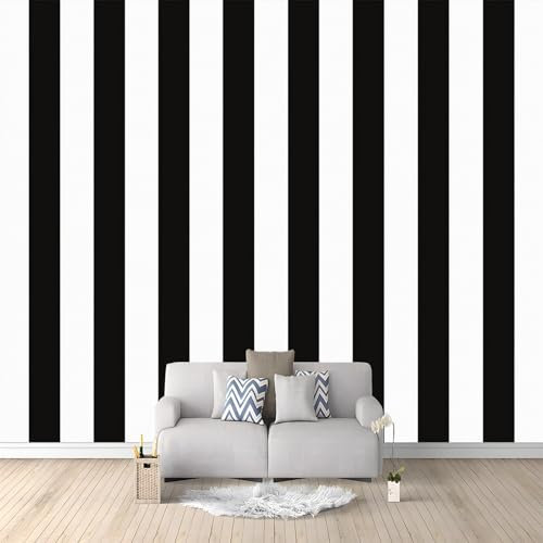 Moda Art Papel Tapiz Rayas Geométricas En Blanco Y Negro Arte 3D Mural De Papel Pintado Fotomural Decoración De Papel Tapiz Fondo de Pared de Tv de Fotografía 250x175 cm