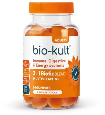Bio-Kult 3in1 Gut Health Gummies for Adults | 2B CFU + Multivitamins | Orange Flavour | 30 Probiotic Gummies