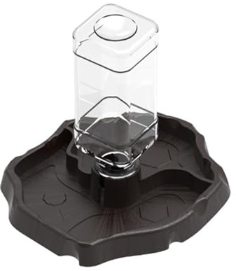 Fayemint Distributeur d'eau pour Reptile, Bol Reptiles 2 en 1 de Nnourriture, pour Tortues, Hamsters, Lézards,Serpents (Brun foncé)