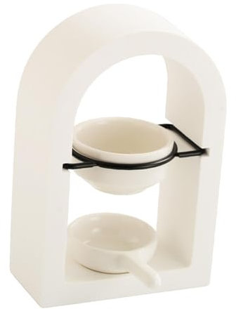 Fenteer Bolder de Vela de luz de té Corquinero Esencial Garabar Regalo de cumpleaños Difusor Candela Flejer para derretir para la Boda Hotel del Hotel, en Blanco Y Negro