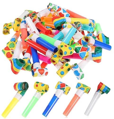 Toddmomy 50 Soffiatori per Feste Colorati da Trombette per Compleanni e Celebrazioni Giocattoli Divertenti per Feste Matrimoni