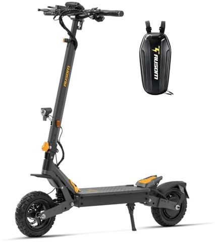 Ausom L1 E-Scooter mit Straßenzulassung (ABE), 70-90km Reichweite, 500W Motor, Max.20 km/h, Faltbarer Offroad Elektroroller für Erwachsene mit Duale Schwingarmdämpfer, Dual-Disc-Bremsen (20,8-Ah-Akku)