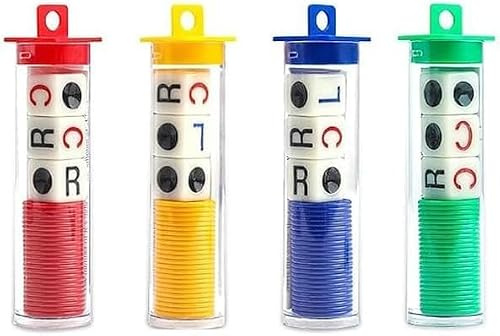 FBBEVWBK 4-Tube Dice Game Set, Portable Four Color Interactive Strike | Travel Dice Game Kit, Portable Party Game Supplies, for Camping, Picnic, Indoor & Outdoor Family Entertainment