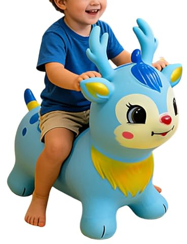 Générique Animal Hopper – Cheval Gonflable Gonflable, Cheval De Saut pour, Trémie Spatiale avec Pompe À Main, Poignées d'oreille Antidérapantes, PVC Résistant À L'éclatement | Jouet Animal À