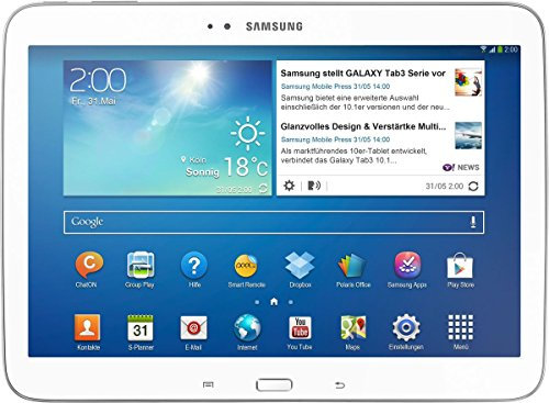 Samsung Galaxy Tab3 25,7 cm (10,1 Zoll) Tablet (Intel Atom Z2560, 1,6GHz, 1GB RAM, 16GB interner Speicher, 3,2 Megapixel Kamera, LTE, WiFi, microUSB, Android) weiß
