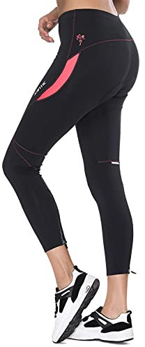 Santic Pantaloni Ciclismo Donna Imbottiti Pantaloni Ciclista Donna Pantaloni Bicicletta Imbottiti per Donna Rosa EU XL