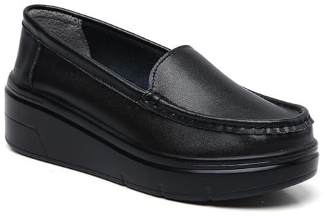 Zapatos de Lactancia para Mujer con Soporte para El Arco,Respirable Porciones Zapatos de Enfermera de Trabajo,Ligero Paso Zapatos Para Caminar para El Cuidado de la Salud ( Color : Black , Size : 35 E