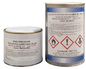 TQ21 Pintura Poliuretano Satinado 2C Carta Ral 0,8L+0,2K (RAL 7040 Gris ventana)