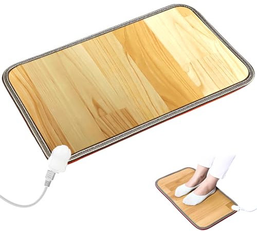 Molbory 220V Beheizte Bodenmatte für Fuß, 30 * 50cm Heizmatte Fussboden, Fußwärmer Elektrisch, Klein Heizmatte Fussboden, Wasserdichte Wärmebehandlungen Fuß Heizmatte für Büro, Haus