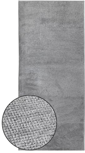 KARAT Tappeto passatoia in Tessuto di Alta qualità, 80 x 300 cm, Colore Argento, Morbido Tappeto per Cucina, corridoio e Soggiorno, Tappeto per Cucina e corridoio (Azade)