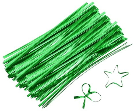 QUARKZMAN 6 Attaches de Torsion, Attaches de Torsion Métalliques, Attaches de Torsion en Plastique Réutilisables pour les Sacs de Boulangerie, de Bonbons, de Friandises, Lot de 800, Vert