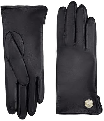 GLOVE STORY Gants Cuir d'Agneau pour Femme avec Doublure 100% Soie - Gants Ecran Tactile Matière Élégante, Douce et Confortable - Gants d'Hiver Chaud Femme Fabrication Artisanale